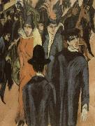 Ernst Ludwig Kirchner Berlin street scene oil on canvas